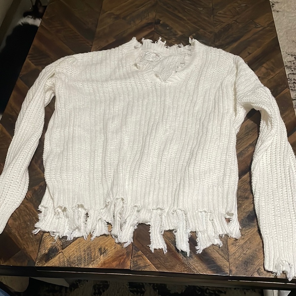 Poof apparel women size small v neck sweater